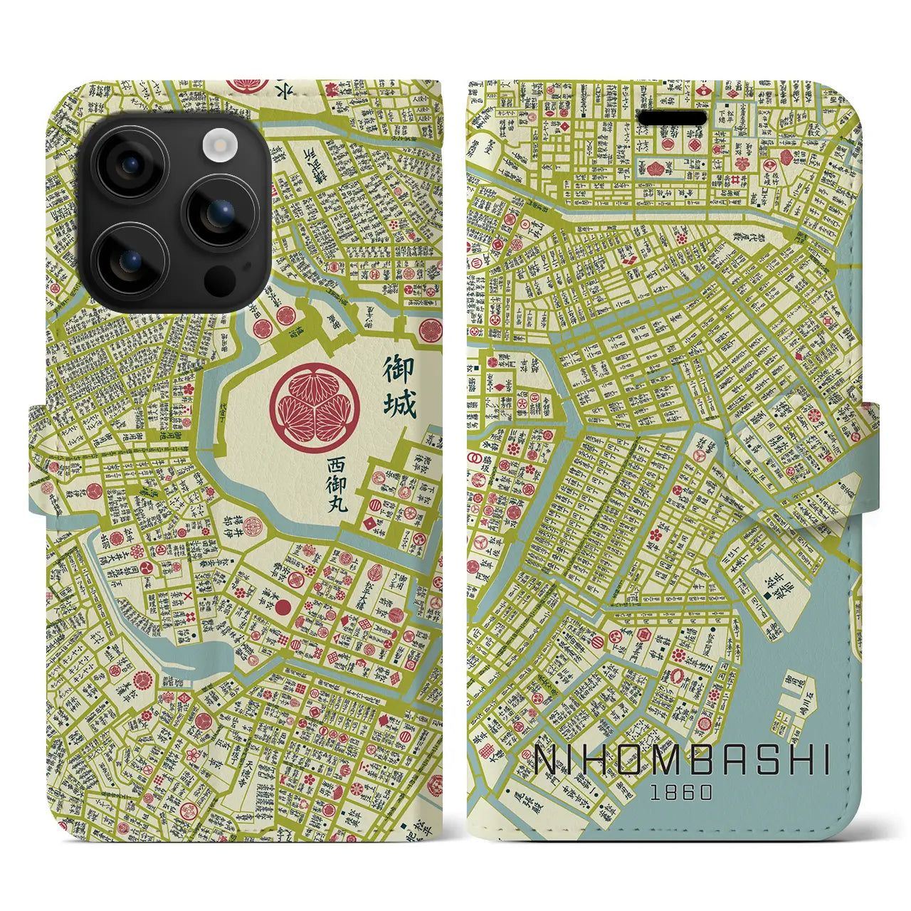 【日本橋（東京都）】万延江戸図iPhoneケース（手帳タイプ）