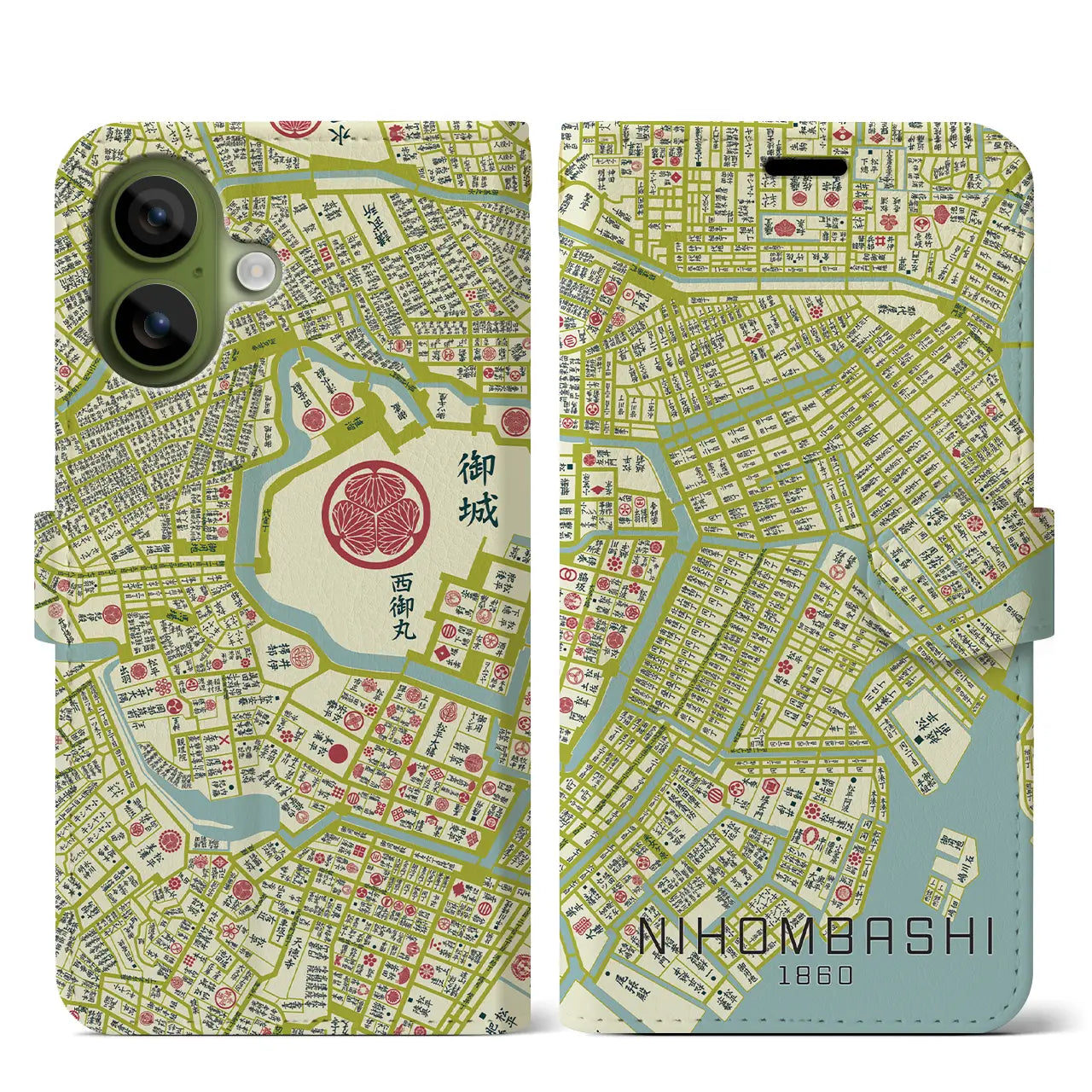 【日本橋（東京都）】万延江戸図iPhoneケース（手帳タイプ）