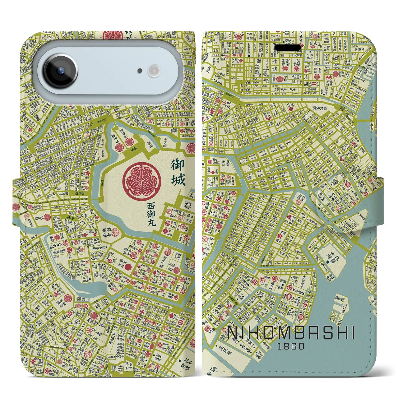 【日本橋（東京都）】万延江戸図iPhoneケース（手帳タイプ）