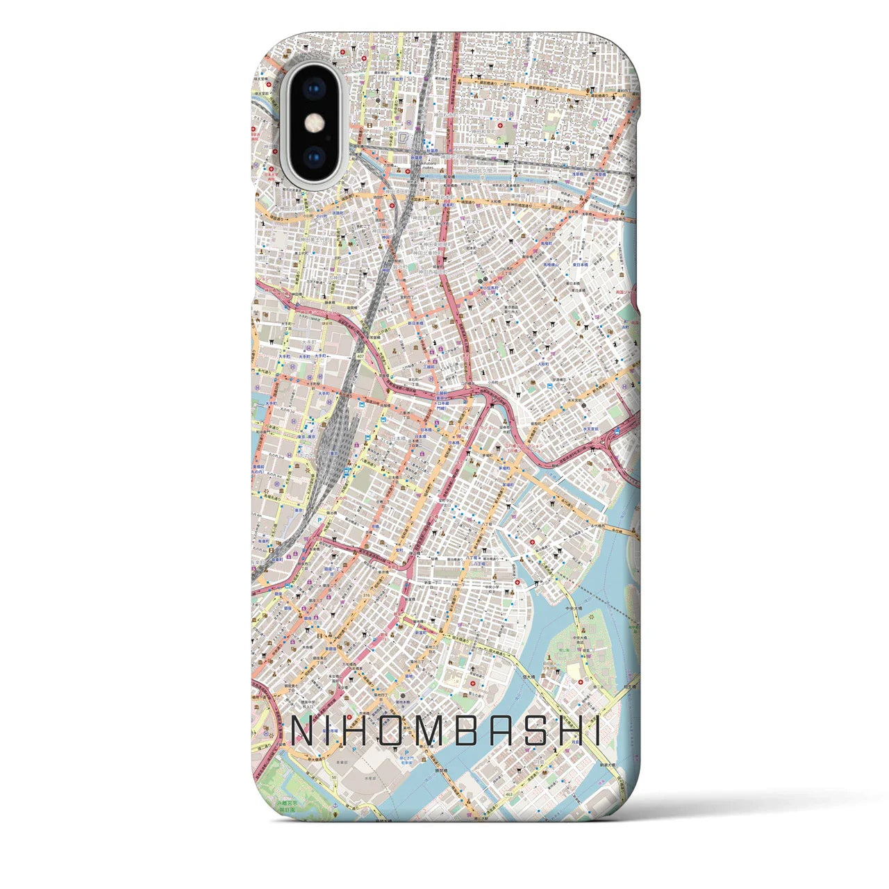 【日本橋（東京都）】地図柄iPhoneケース（バックカバータイプ）