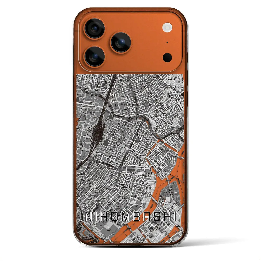 【日本橋(東京都)】地図柄iPhoneケース(クリアタイプ)モノトーン・iPhone 17 Pro Max 用