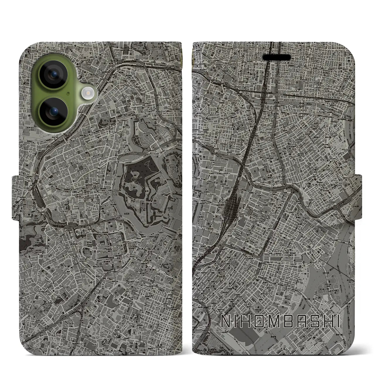 【日本橋（東京都）】地図柄iPhoneケース（手帳タイプ）