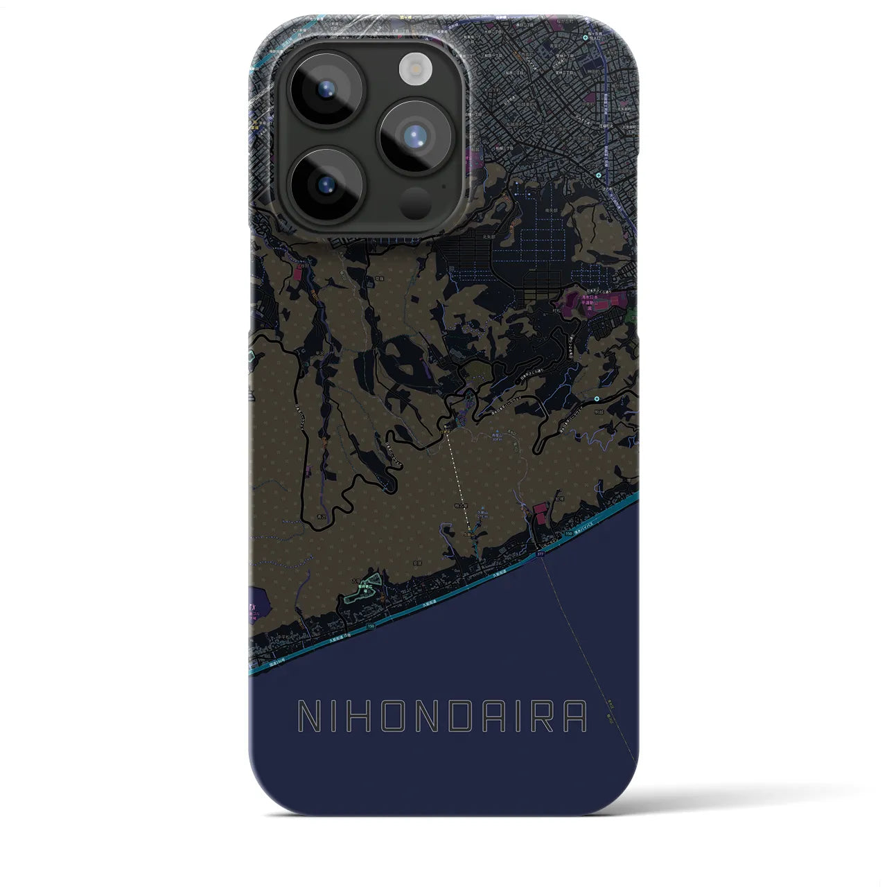 【日本平（静岡県）】地図柄iPhoneケース（バックカバータイプ）