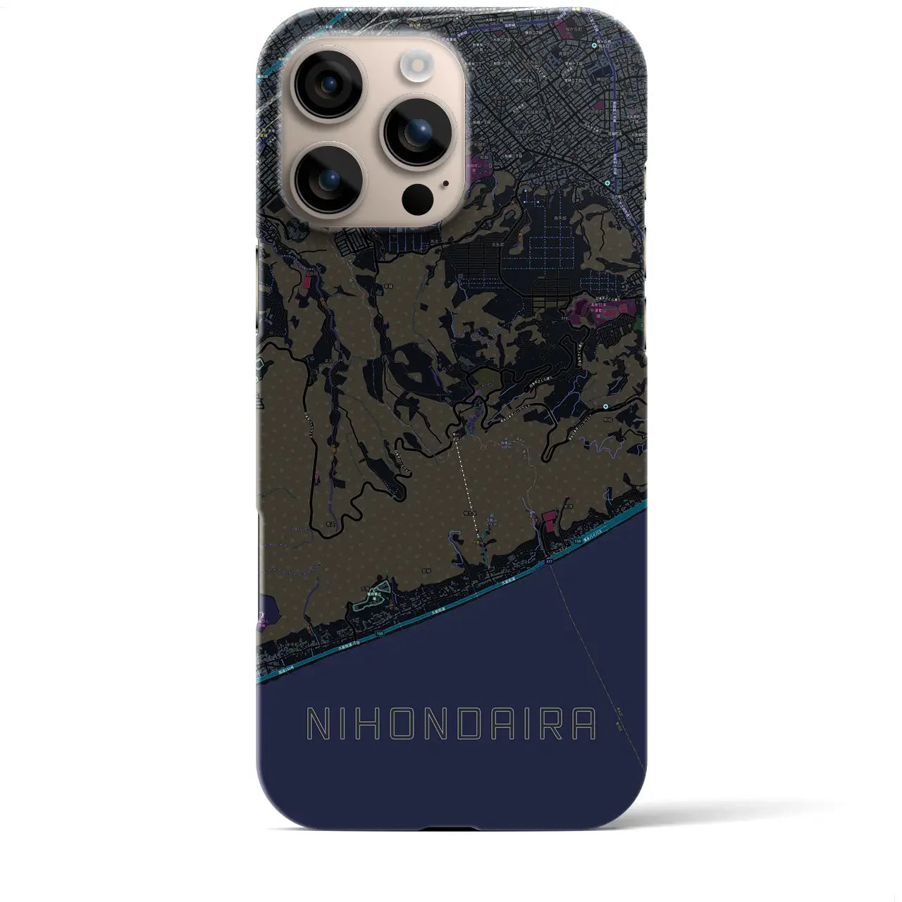 【日本平（静岡県）】地図柄iPhoneケース（バックカバータイプ）