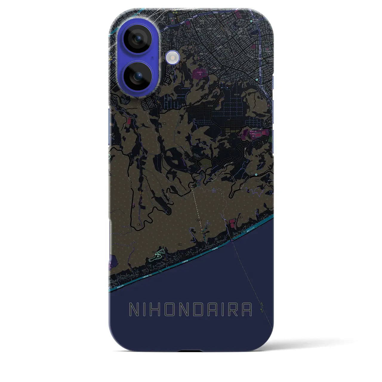 【日本平（静岡県）】地図柄iPhoneケース（バックカバータイプ）