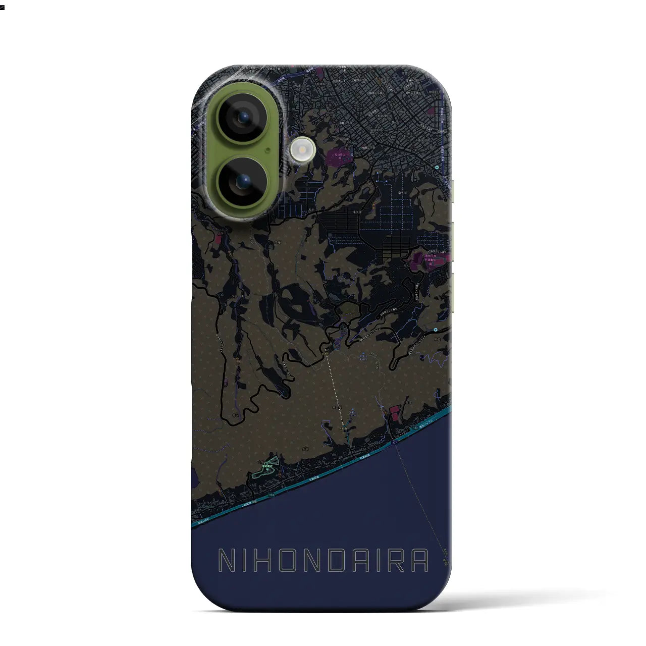 【日本平（静岡県）】地図柄iPhoneケース（バックカバータイプ）