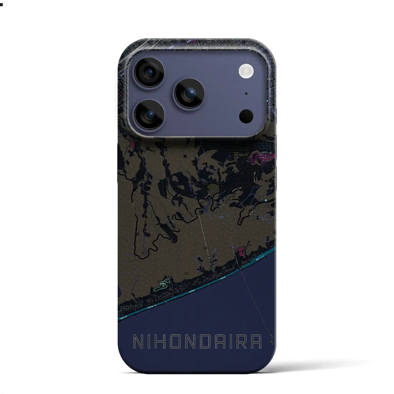 【日本平（静岡県）】地図柄iPhoneケース（バックカバータイプ）