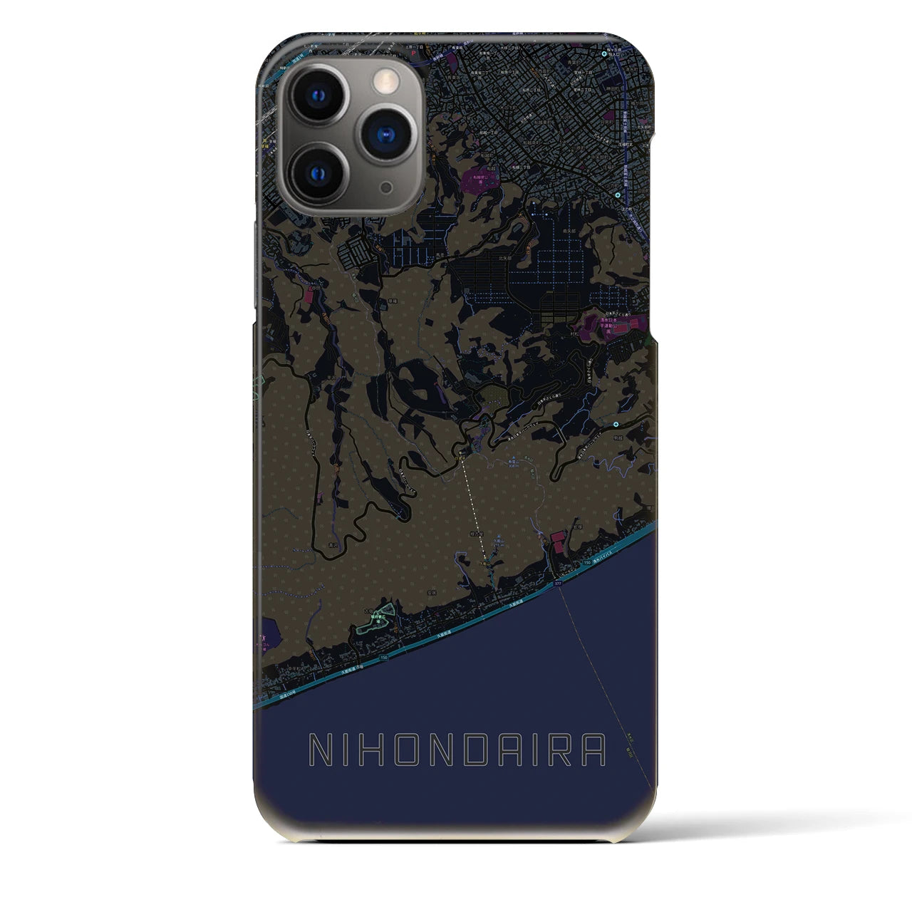 【日本平（静岡県）】地図柄iPhoneケース（バックカバータイプ）