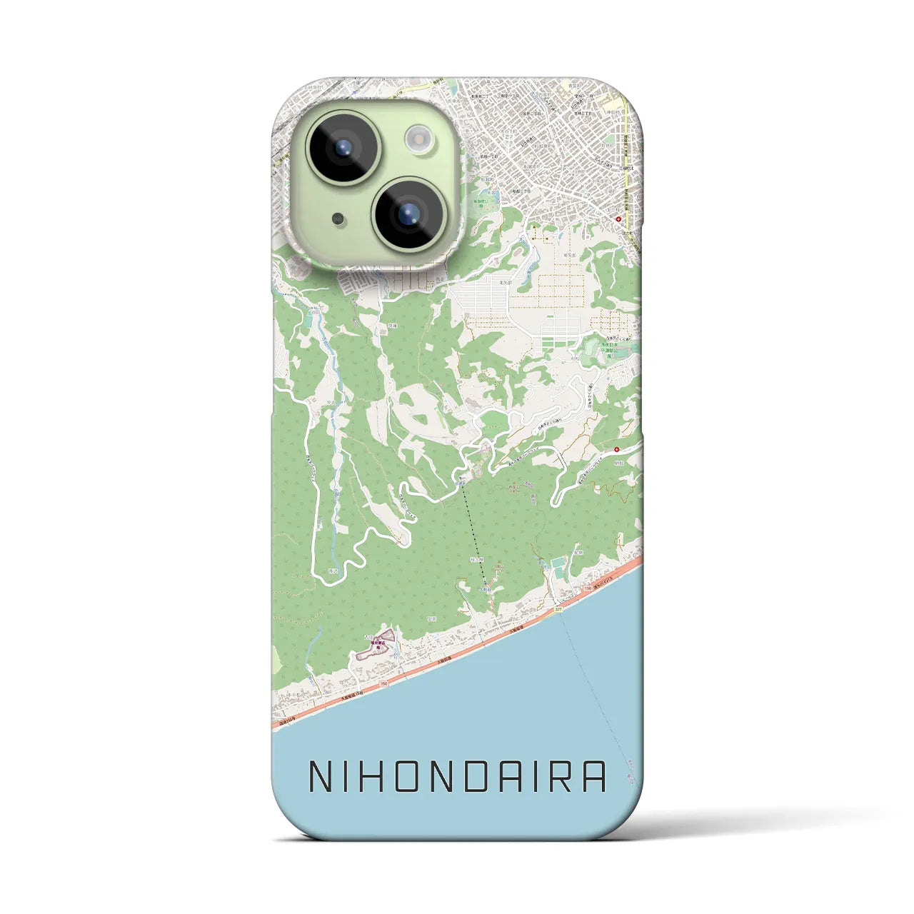 【日本平（静岡県）】地図柄iPhoneケース（バックカバータイプ）