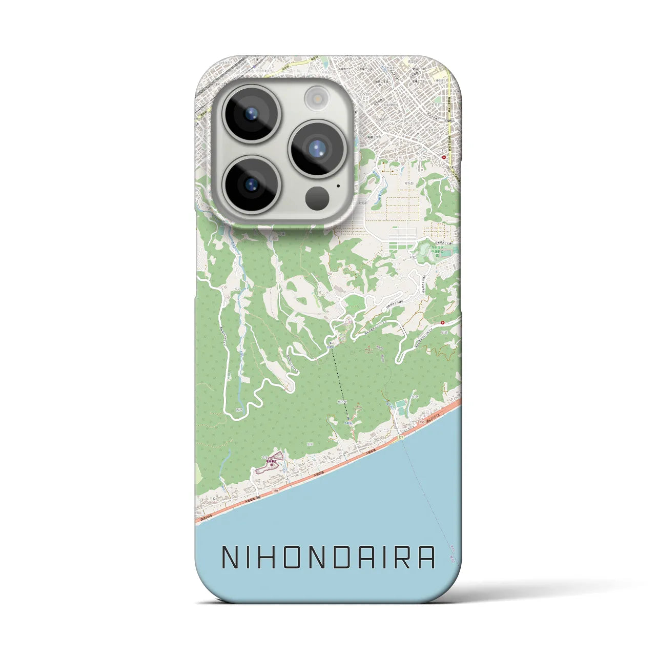 【日本平（静岡県）】地図柄iPhoneケース（バックカバータイプ）