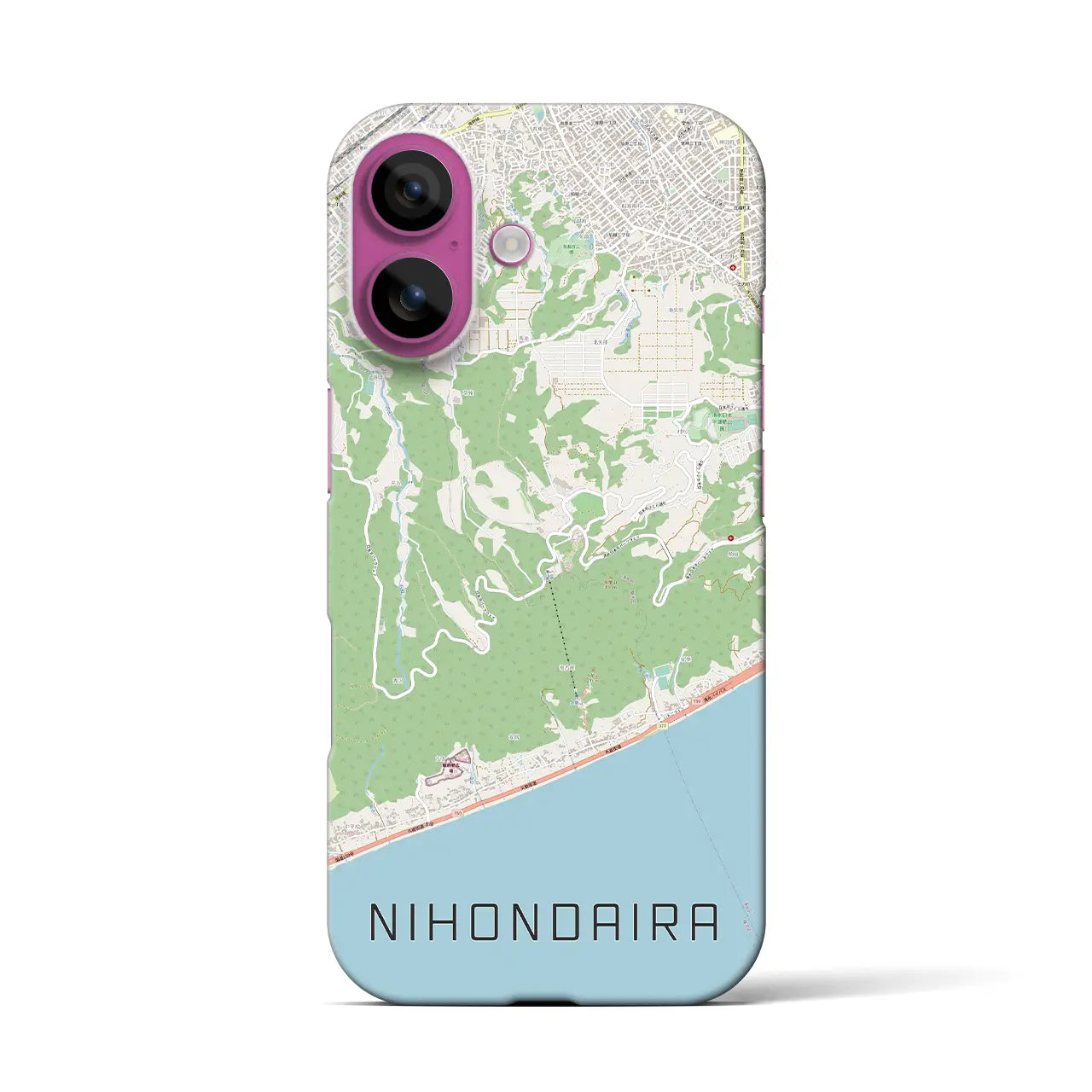 【日本平（静岡県）】地図柄iPhoneケース（バックカバータイプ）