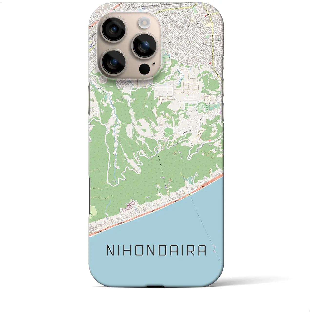 【日本平（静岡県）】地図柄iPhoneケース（バックカバータイプ）