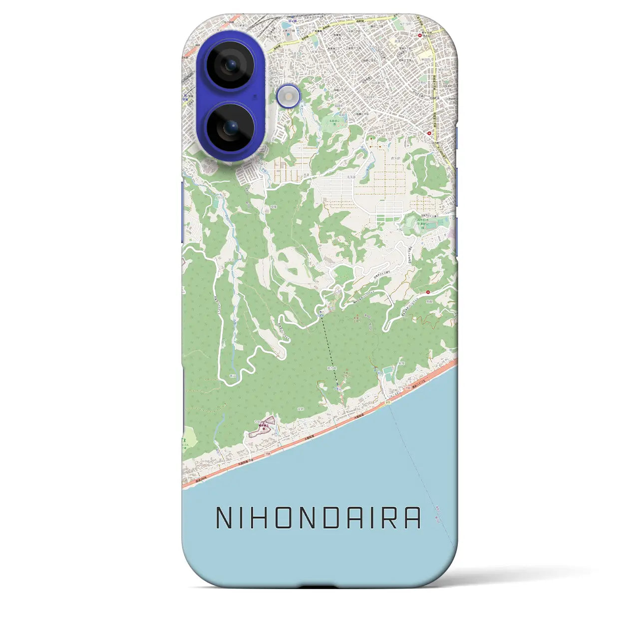 【日本平（静岡県）】地図柄iPhoneケース（バックカバータイプ）