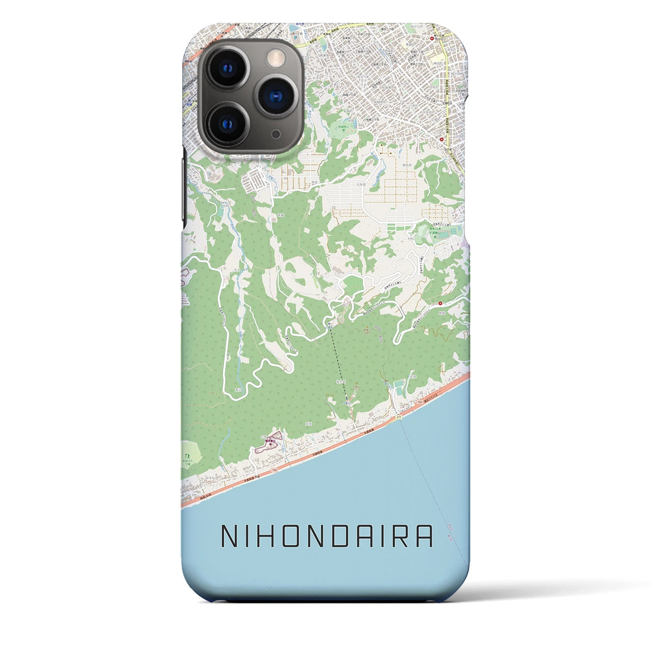 【日本平（静岡県）】地図柄iPhoneケース（バックカバータイプ）