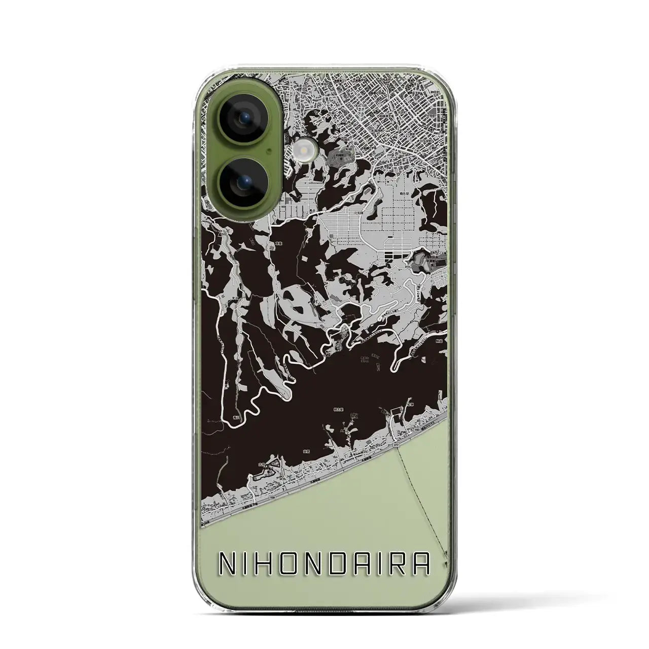 【日本平（静岡県）】地図柄iPhoneケース（クリアタイプ）
