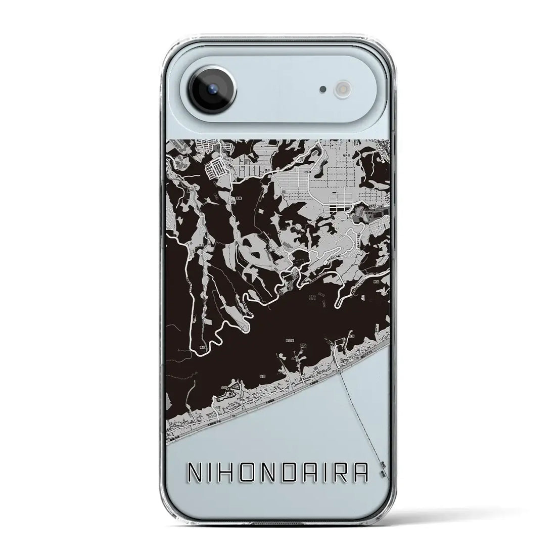 【日本平（静岡県）】地図柄iPhoneケース（クリアタイプ）モノトーン・iPhone 17 Pro Max 用