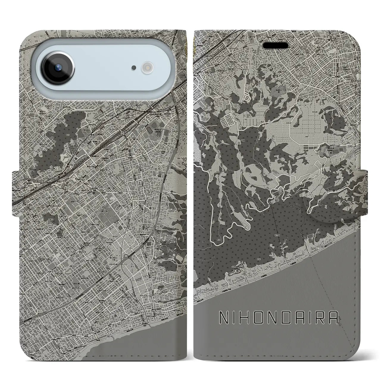 【日本平（静岡県）】地図柄iPhoneケース（手帳タイプ）