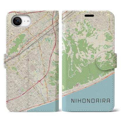 【日本平（静岡県）】地図柄iPhoneケース（手帳タイプ）