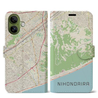 【日本平（静岡県）】地図柄iPhoneケース（手帳タイプ）