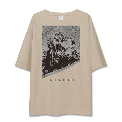 【日本平（静岡県）】地図柄ビッグシルエットTシャツ