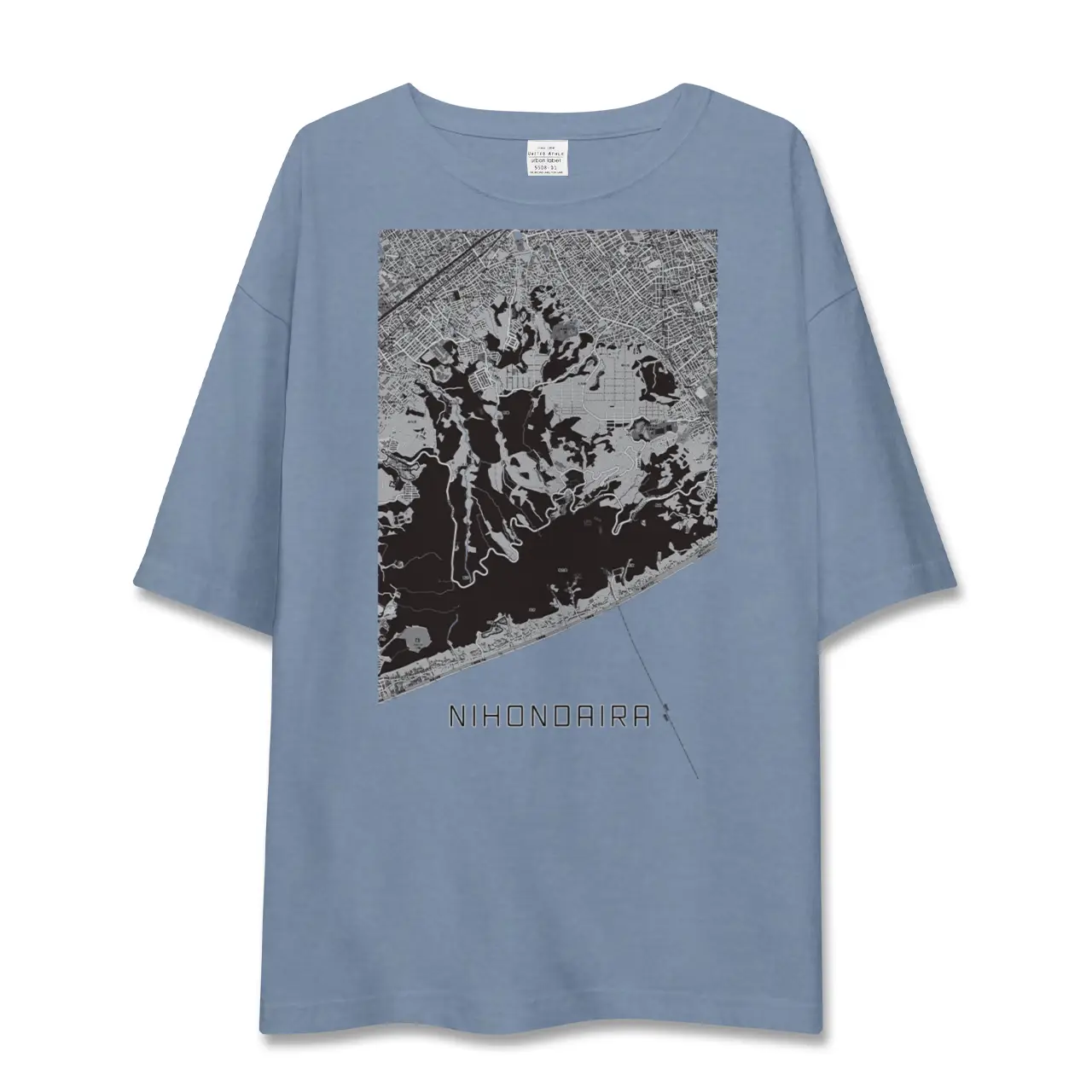 【日本平（静岡県）】地図柄ビッグシルエットTシャツ