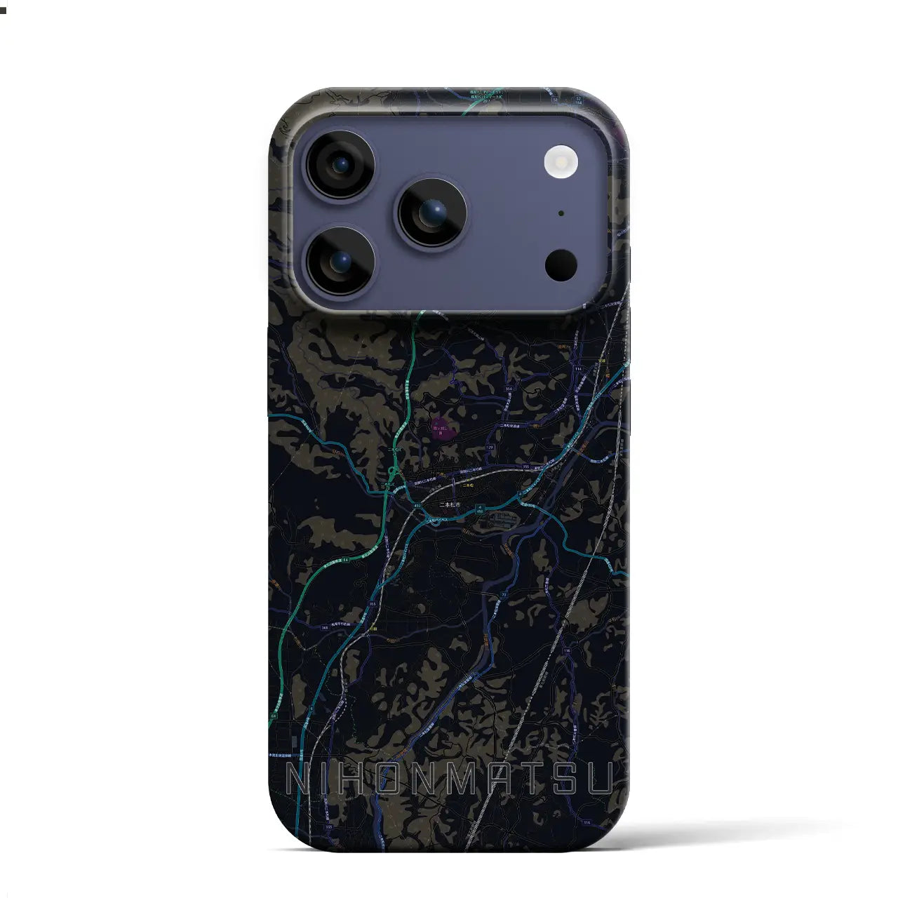 【二本松（福島県）】地図柄iPhoneケース（バックカバータイプ）