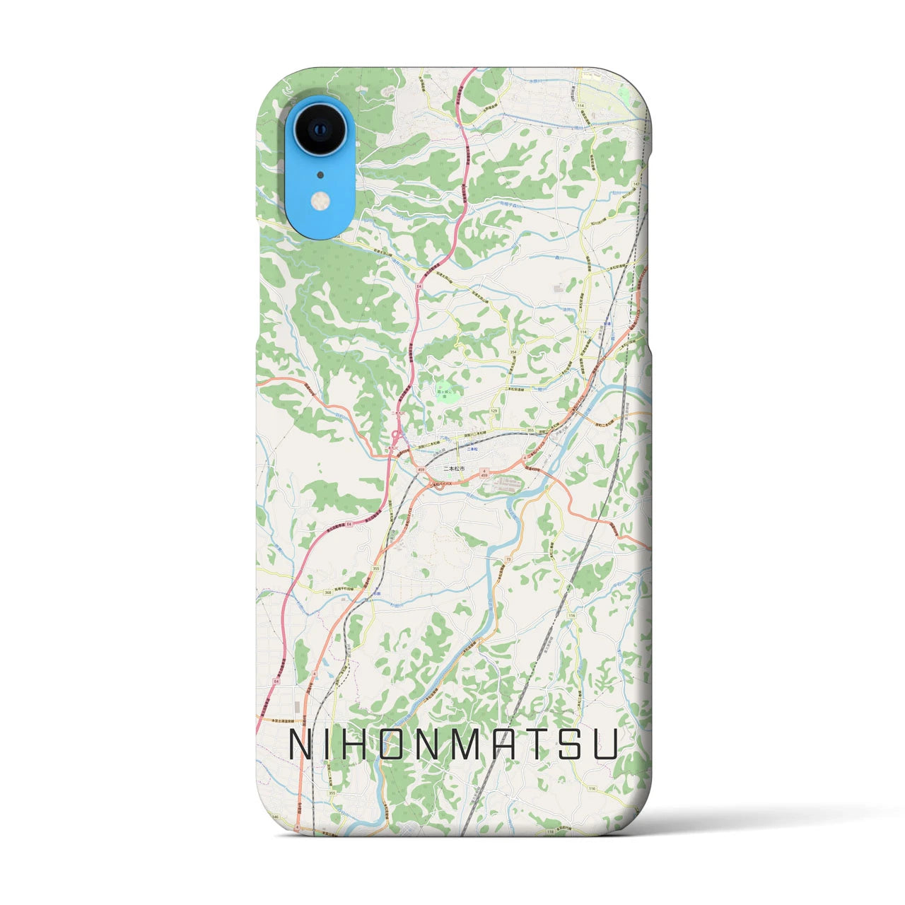 【二本松（福島県）】地図柄iPhoneケース（バックカバータイプ）