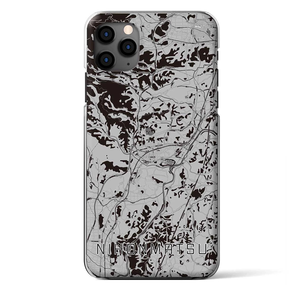 【二本松（福島県）】地図柄iPhoneケース（クリアタイプ）