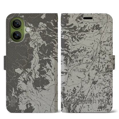 【二本松（福島県）】地図柄iPhoneケース（手帳タイプ）