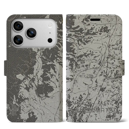 【二本松（福島県）】地図柄iPhoneケース（手帳タイプ）