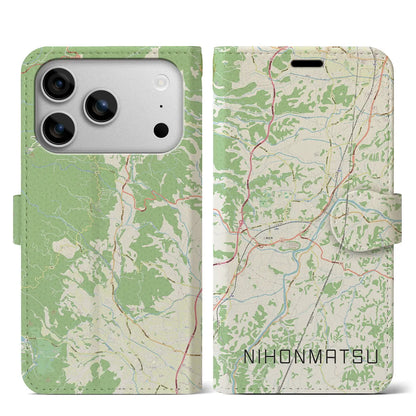 【二本松（福島県）】地図柄iPhoneケース（手帳タイプ）