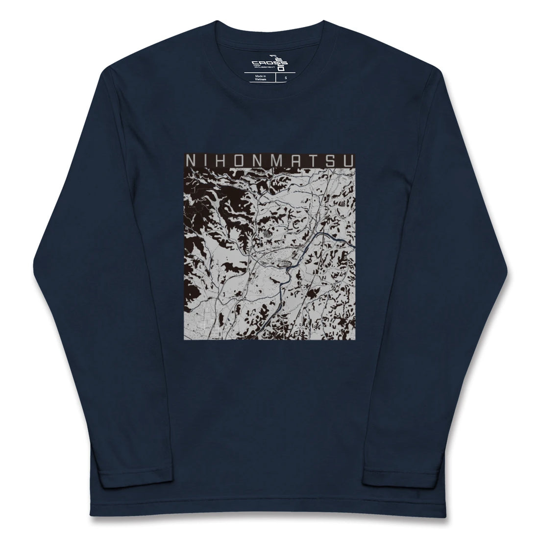 【二本松(福島県)】地図柄ロングスリーブTシャツ