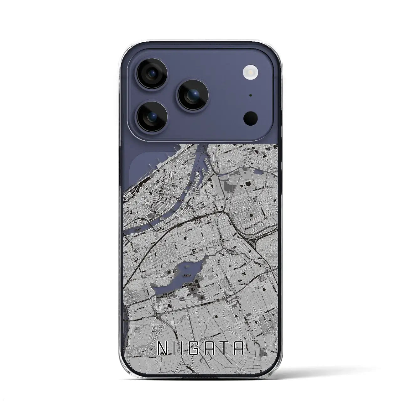 【新潟（新潟県）】地図柄iPhoneケース（クリアタイプ）モノトーン・iPhone 17 Pro Max 用