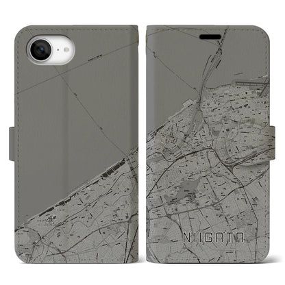 【新潟（新潟県）】地図柄iPhoneケース（手帳タイプ）