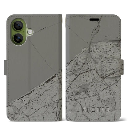 【新潟（新潟県）】地図柄iPhoneケース（手帳タイプ）