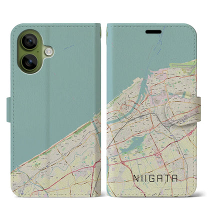 【新潟（新潟県）】地図柄iPhoneケース（手帳タイプ）