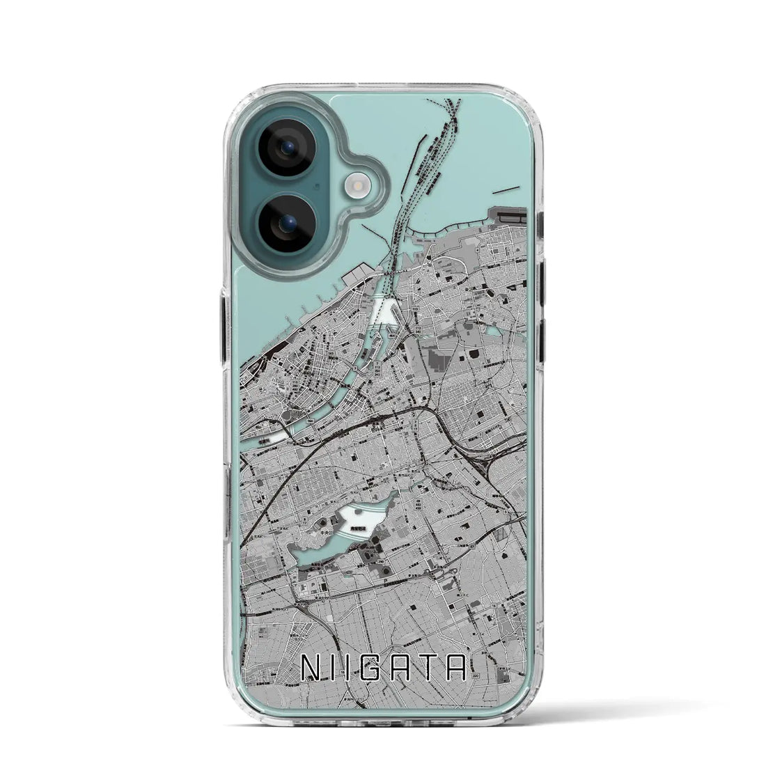 【新潟（新潟県）】地図柄iPhoneケース（MagSafeタイプ）モノトーン・iPhone 16 Pro 用