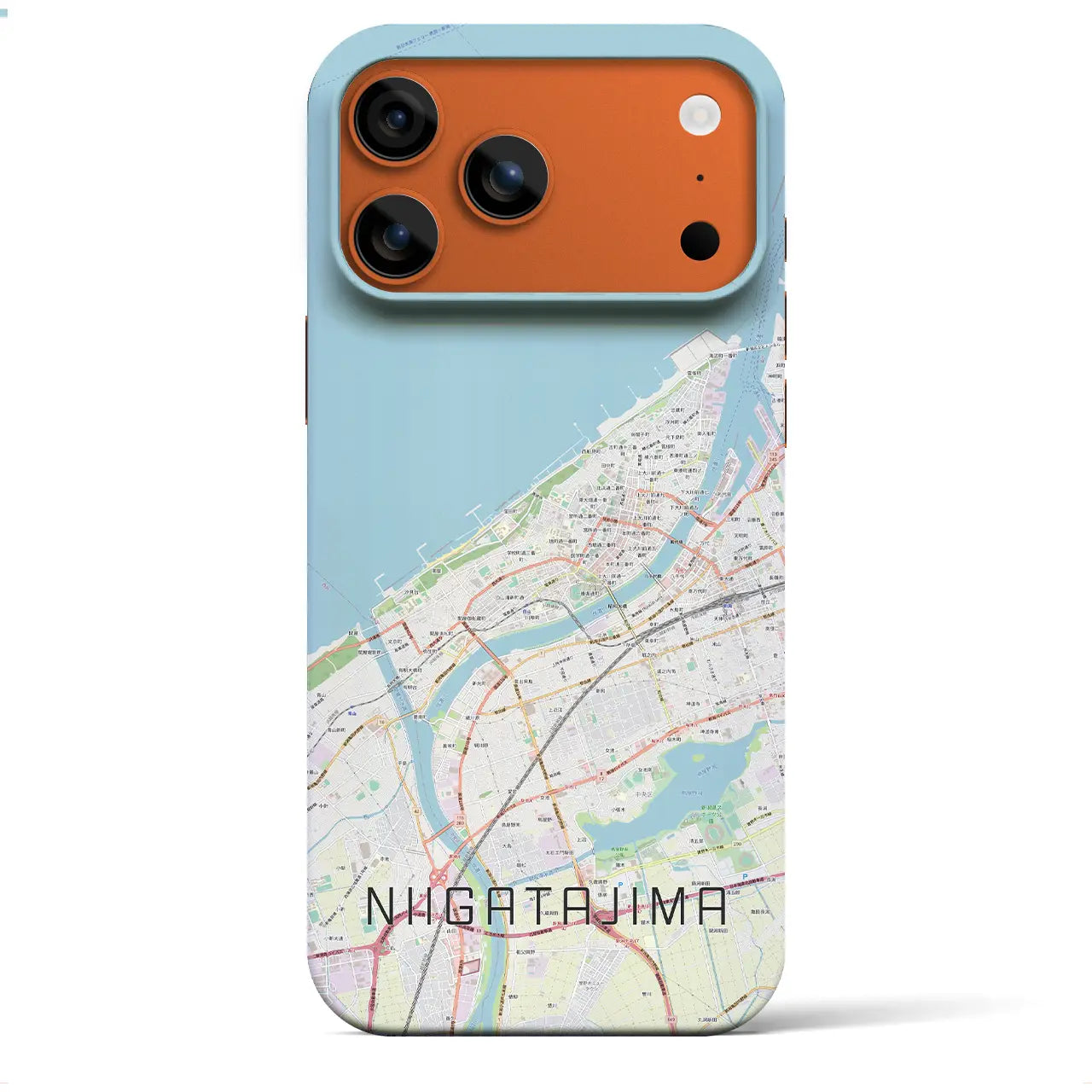 【新潟島（新潟県）】地図柄iPhoneケース（バックカバータイプ）