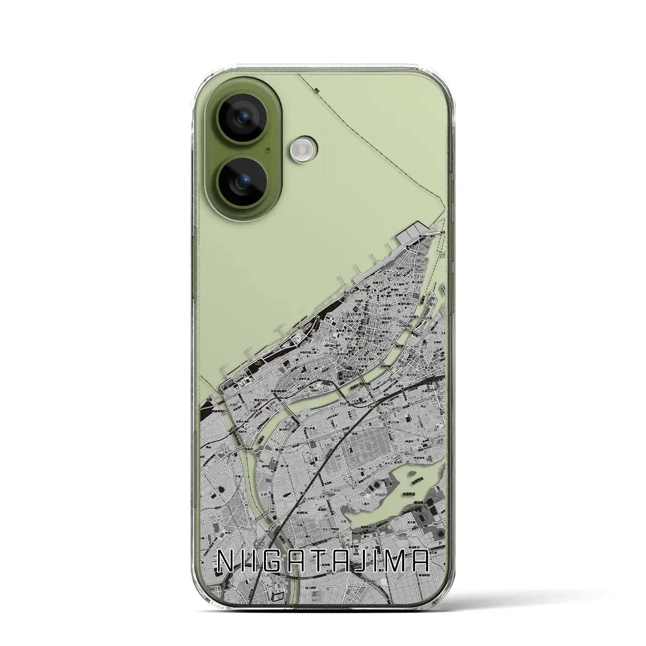 【新潟島（新潟県）】地図柄iPhoneケース（クリアタイプ）