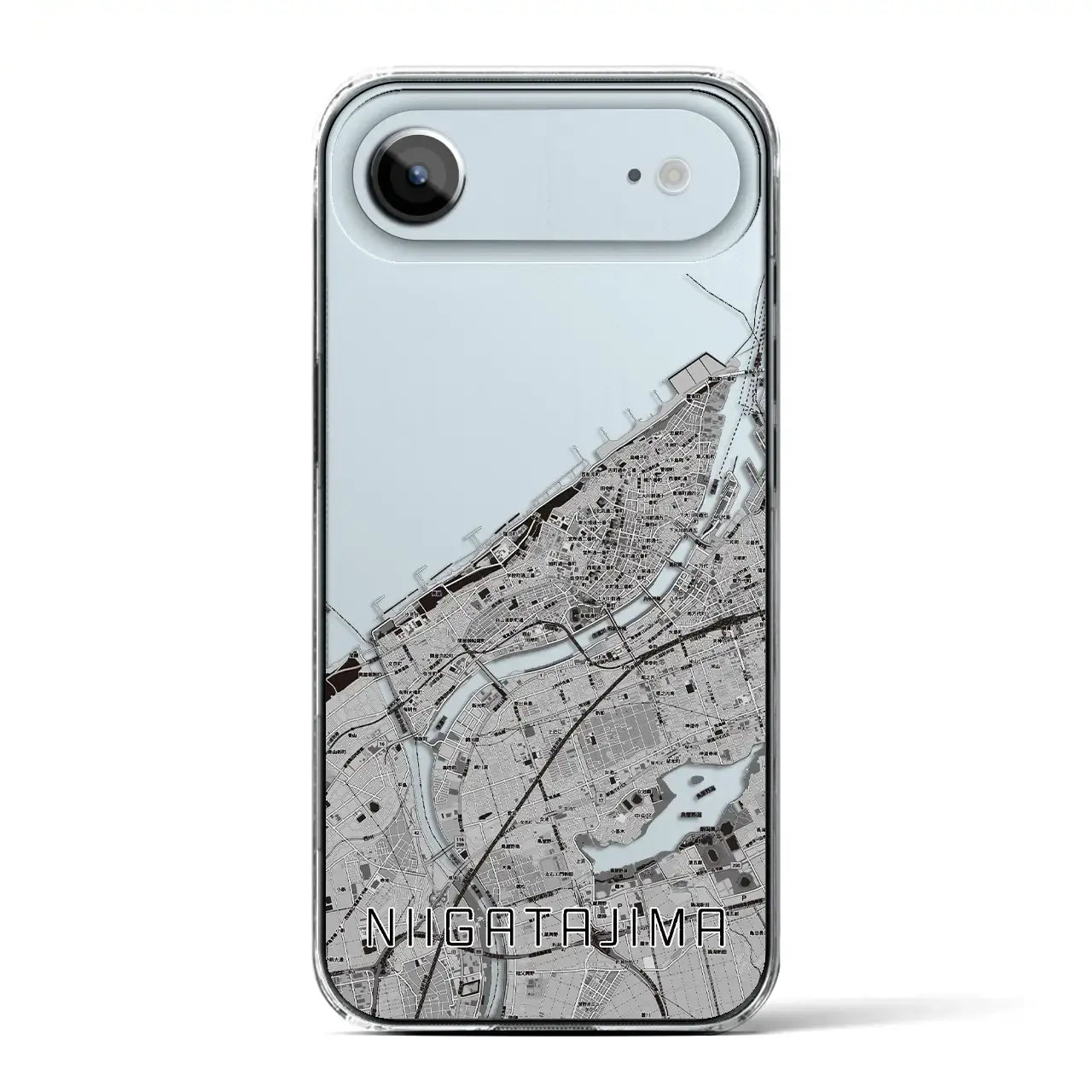 【新潟島（新潟県）】地図柄iPhoneケース（クリアタイプ）