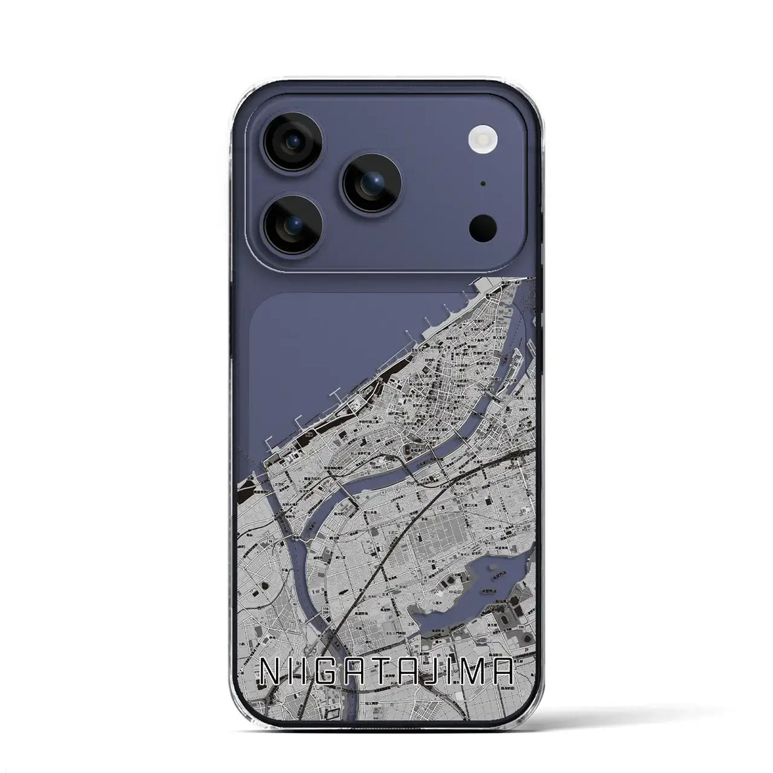 【新潟島（新潟県）】地図柄iPhoneケース（クリアタイプ）