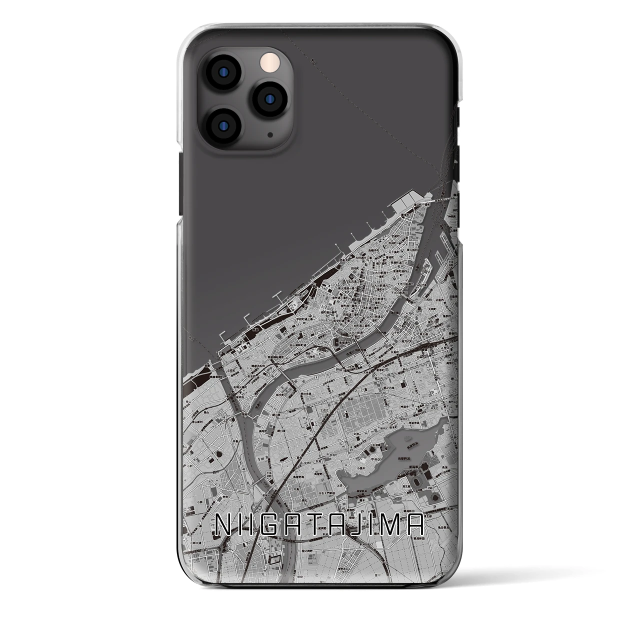 【新潟島（新潟県）】地図柄iPhoneケース（クリアタイプ）