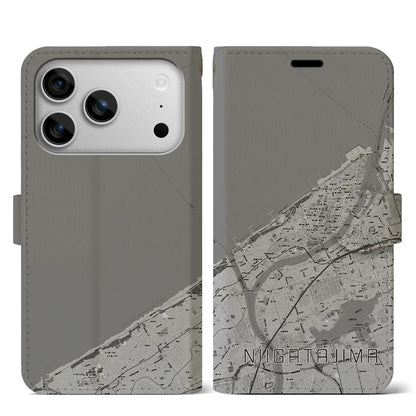 【新潟島（新潟県）】地図柄iPhoneケース（手帳タイプ）