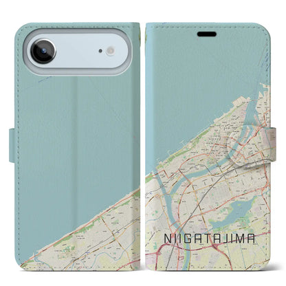 【新潟島（新潟県）】地図柄iPhoneケース（手帳タイプ）