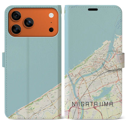 【新潟島（新潟県）】地図柄iPhoneケース（手帳タイプ）
