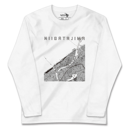 【新潟島（新潟県）】地図柄ロングスリーブTシャツ