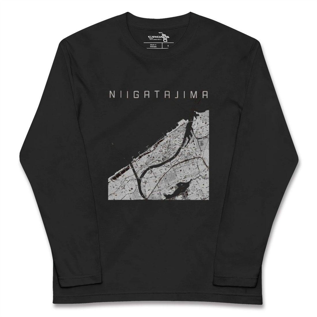 【新潟島（新潟県）】地図柄ロングスリーブTシャツ