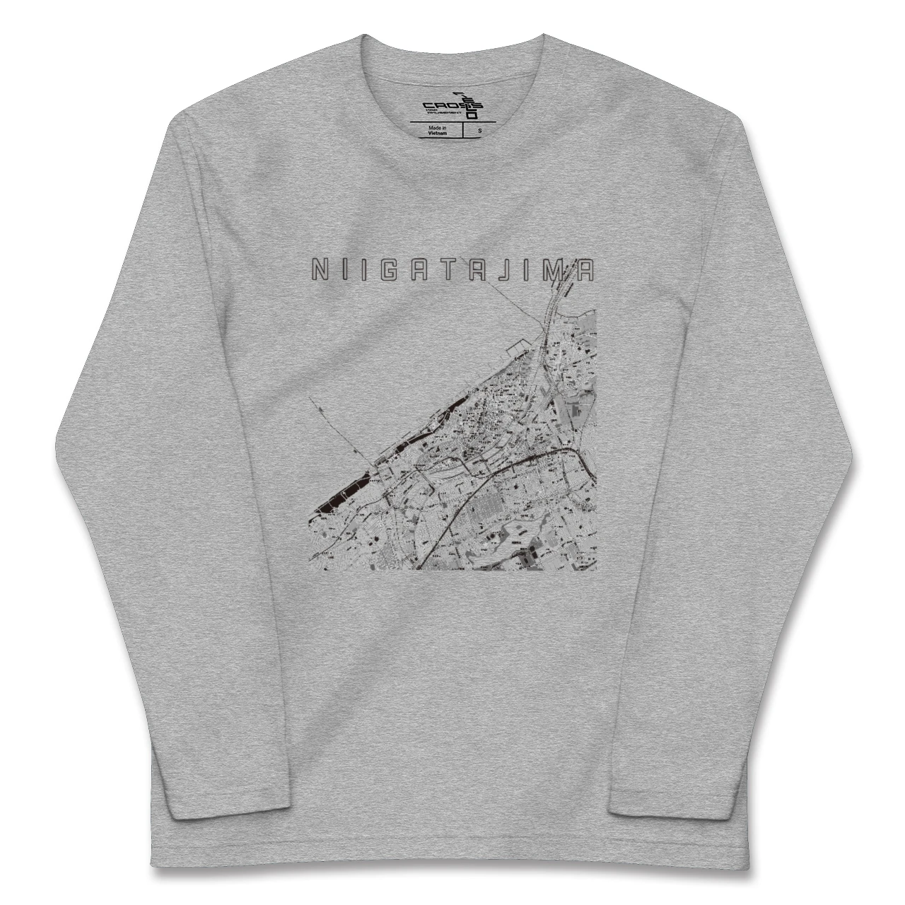 【新潟島（新潟県）】地図柄ロングスリーブTシャツ