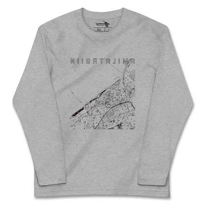 【新潟島（新潟県）】地図柄ロングスリーブTシャツ