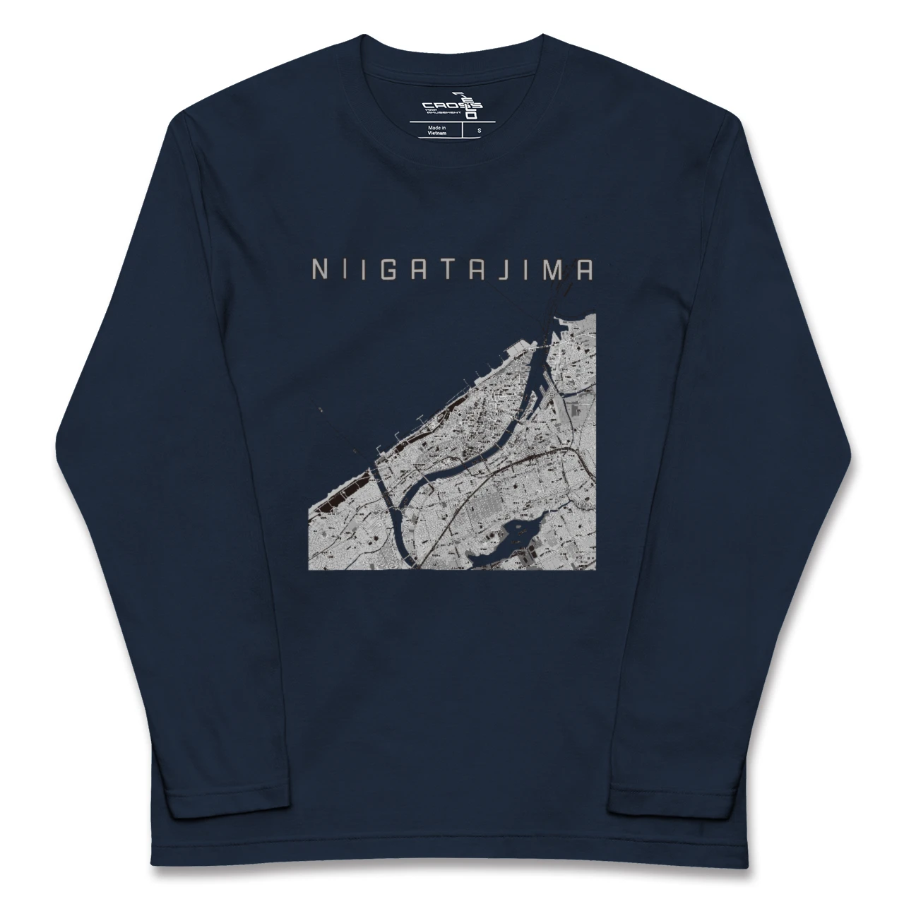 【新潟島（新潟県）】地図柄ロングスリーブTシャツ
